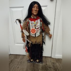 Native American Indian Male Brave Figure Doll By Nanci -The Timeless Collection.